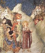 Simone Martini Saint Martin Renounces his Weapons oil